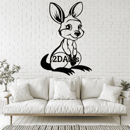 Cartoon Kangaroo 2D Wall Art/Window Art - Digital STL & SVG File for 3D Printing or Laser Cutting 3d model