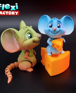 Flexi Factory Mouse & Cheese with 3MF Included! 3d model