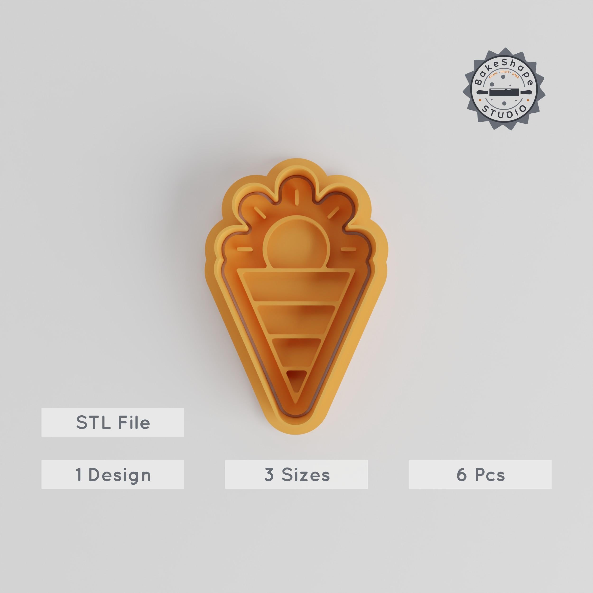 Sun Rising Cutter & Stamp Set, Cookie & Fondant Tool, Morning Sun Design, 6 Pieces in Small Medium Large Sizes PRODUCT_4971 3d model