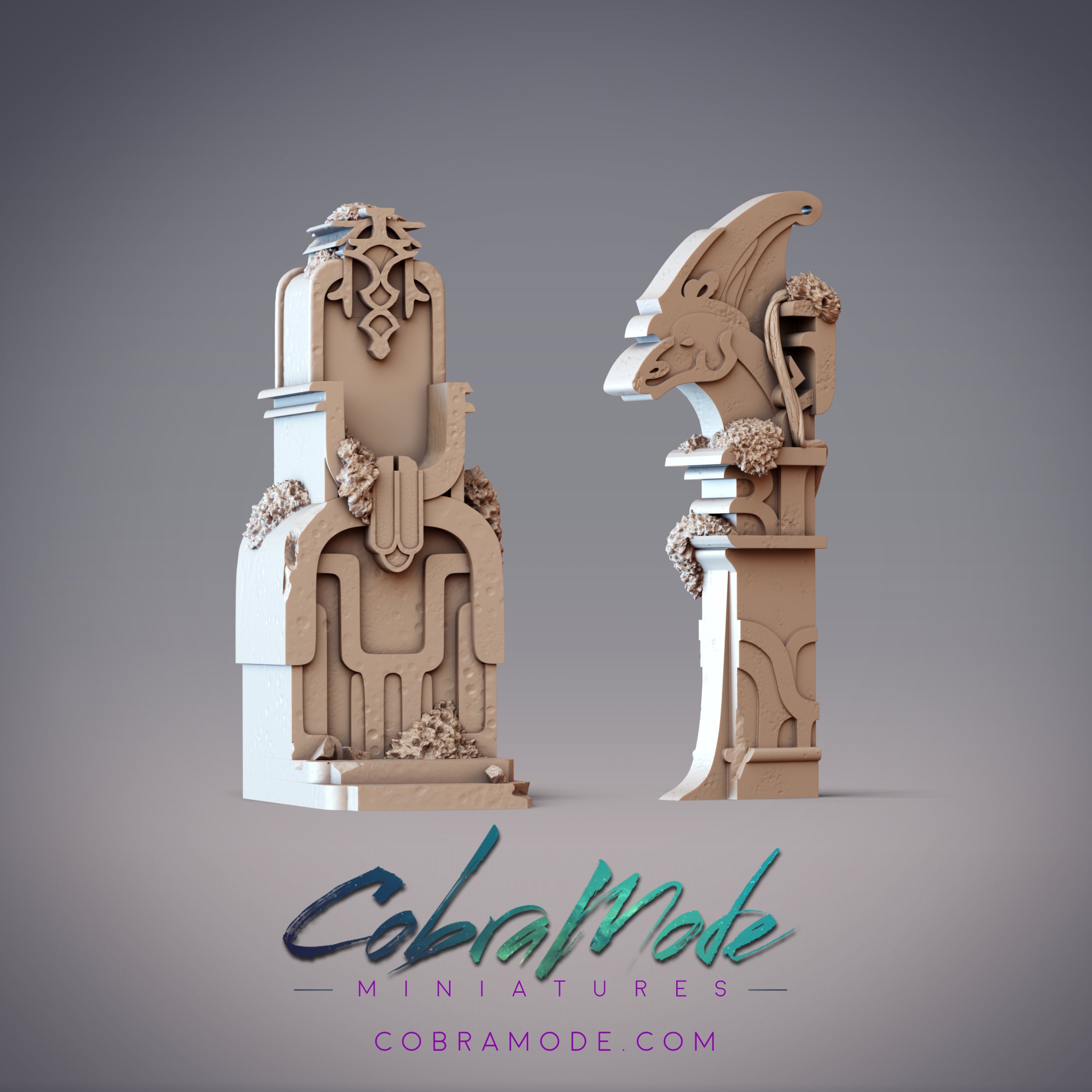 Dinovian Pillar and Plinth Scatter Terrain 3d model