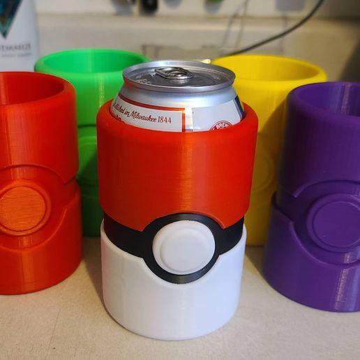 Pokeball Can Coozie - Segmented for Multicolor 3d model