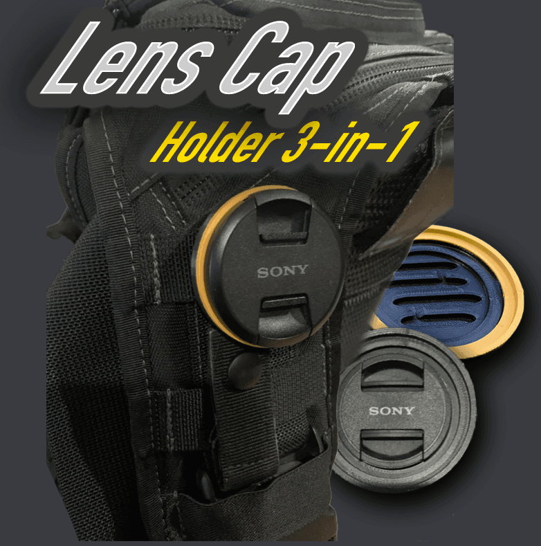 Camera Lens Cap Holder (Triple Threat) 3d model