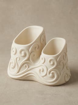 Filigree Curlicue Desk Organizer | Grandmillennial Stationery Caddy 3d model