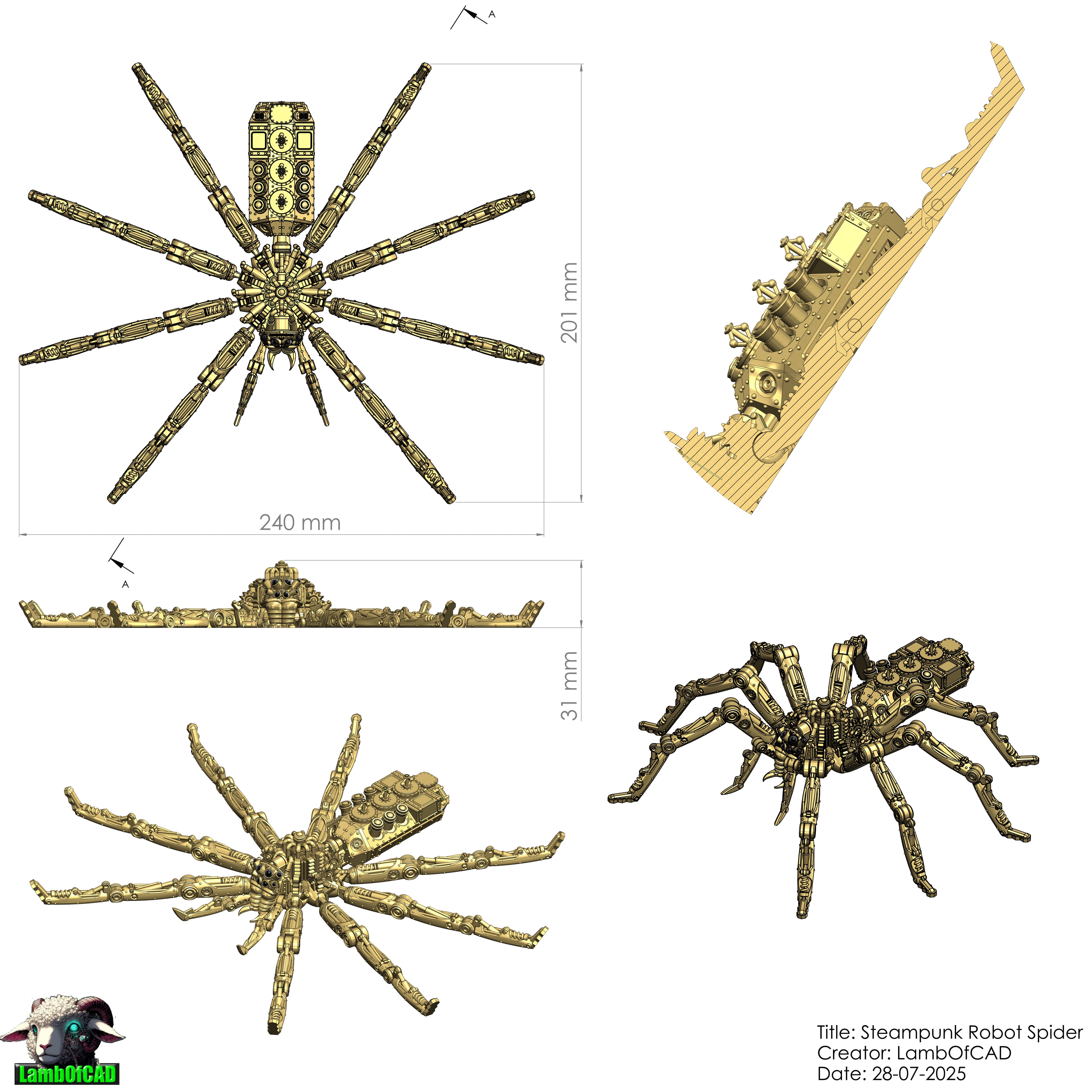 Steampunk Spider 3d model