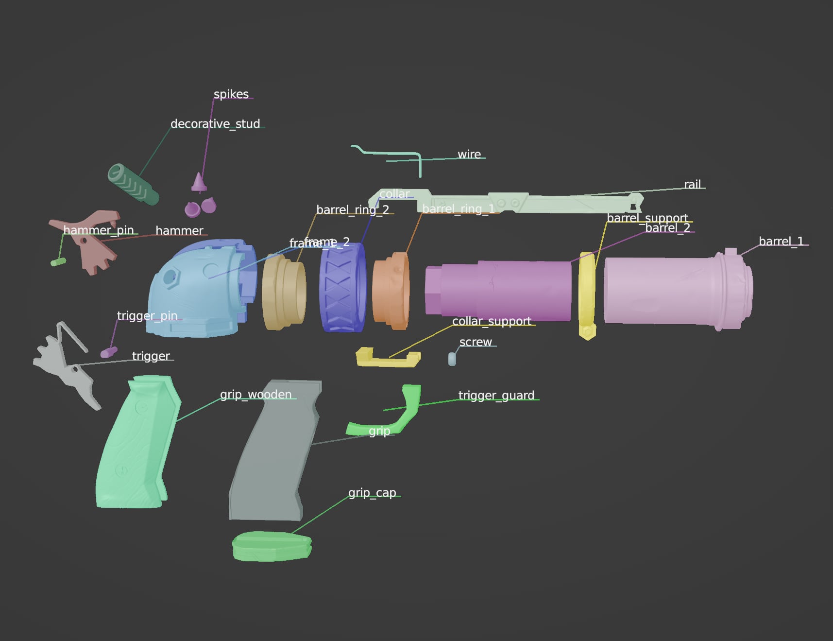 Jinx Arcane Pistol 3d model