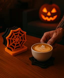 SPIDER WEB COASTER WITH HOLDER (PERFECT FOR HALLOWEEN DECOR) 3d model