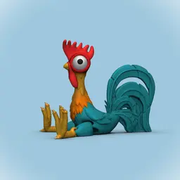 Hei Hei the Rooster (Moana)- Flexi Legs (+Bambu colored 3mf) 3d model
