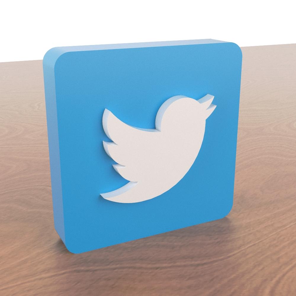 Twitter Decoration 3d model