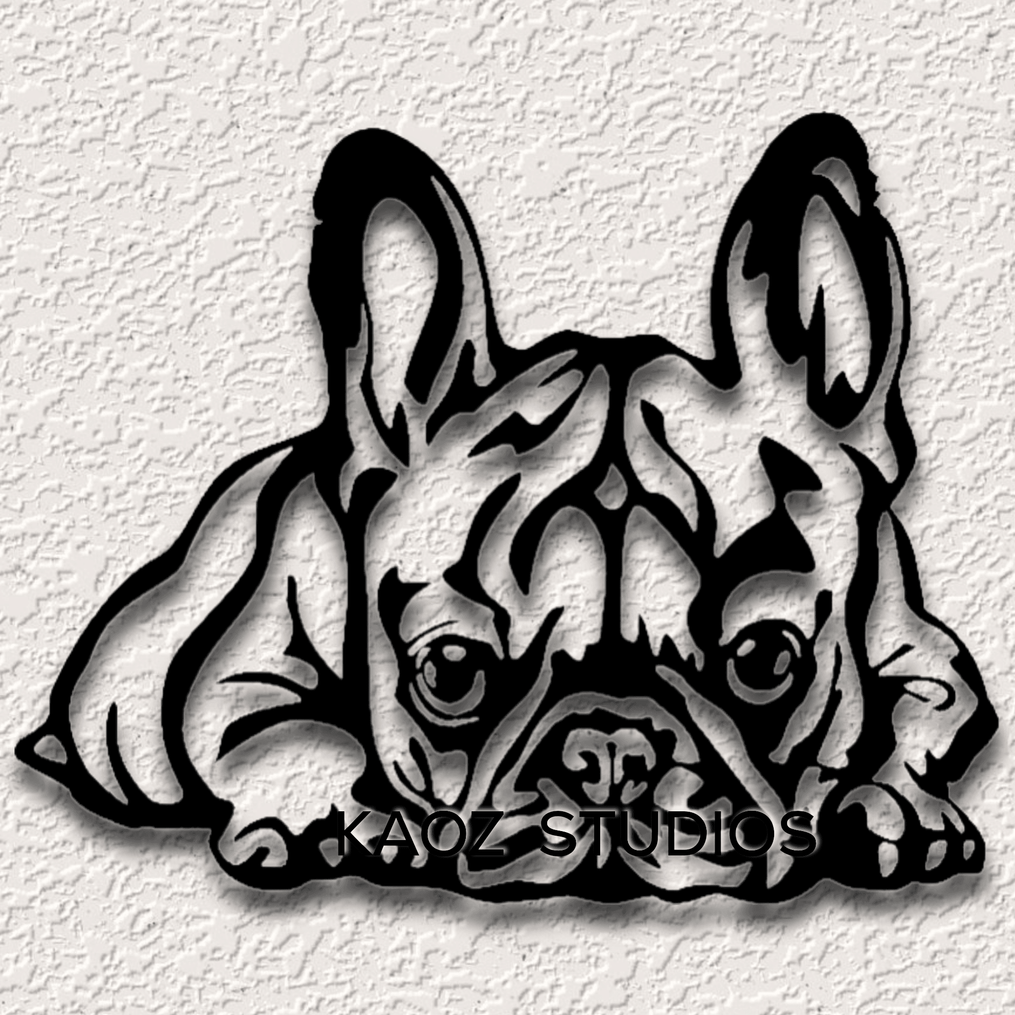 frenchie wall art french bulldog wall decor bull dog decoration 2d animal 3d model