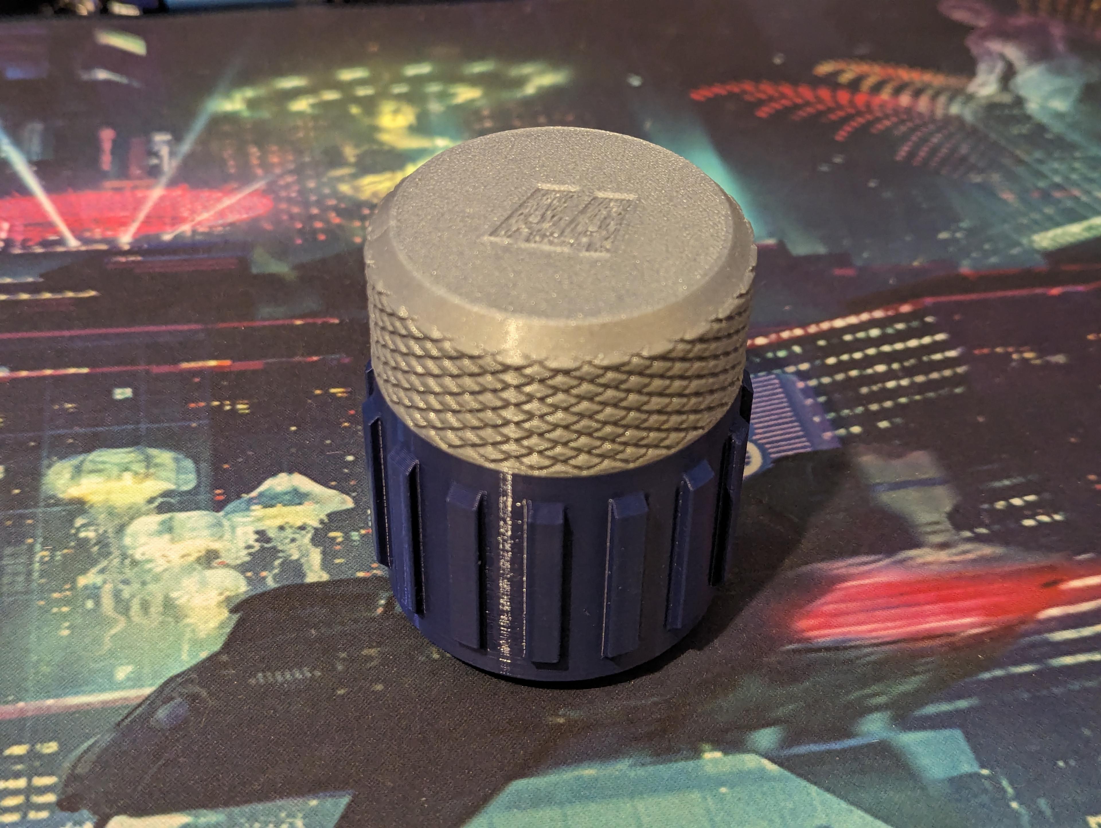 Rugged Battery Container with Knurled screw on lid 3d model