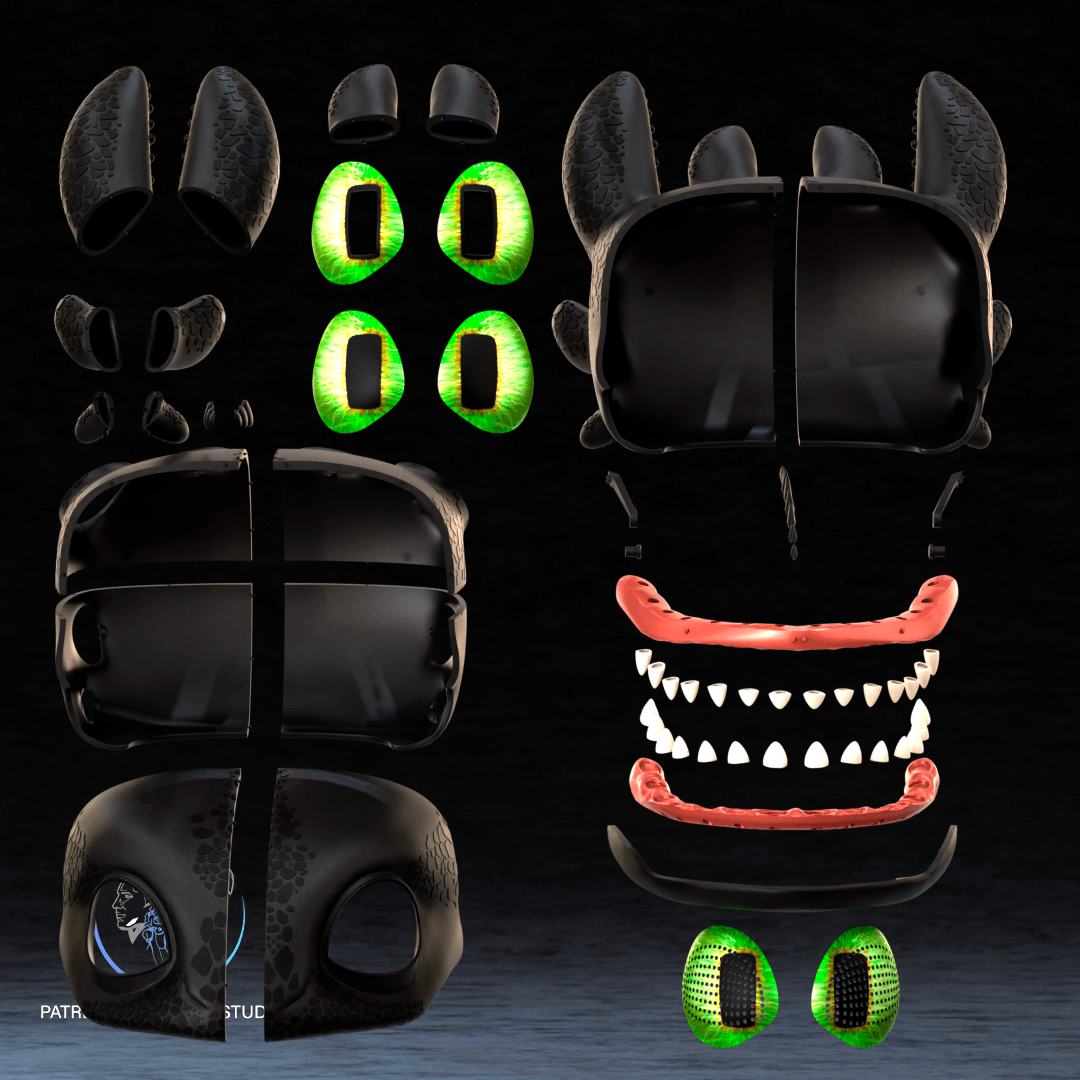 Toothless Mask 3D Printer STL File 3d model