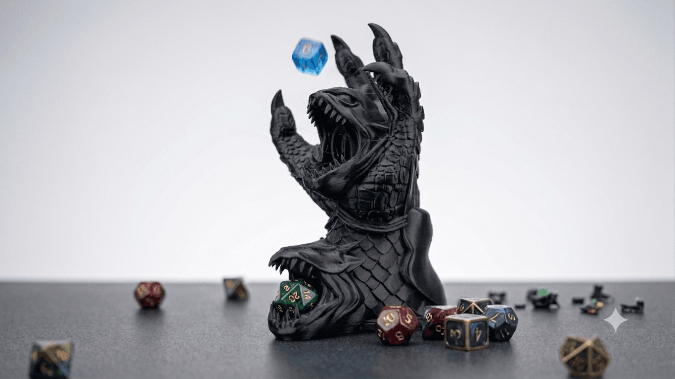 Basilisk Themed Hand Dice Tower 3d model
