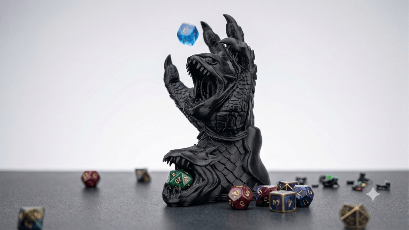 Basilisk Themed Hand Dice Tower 3d model
