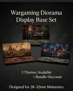 3-in-1 Ultimate Grimdark Sci-Fi Miniature Display Base Bundle | 28mm Wargaming Diorama (STL + PDF Te 3d model
