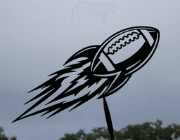 Flying Football Rocket Wall Art.stl 3d model
