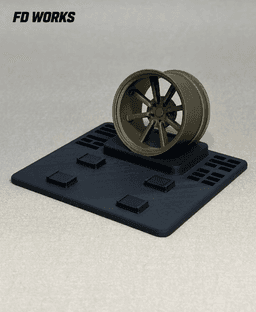 1:64 Diecast Display Stand with Custom Wheel Accent 3d model