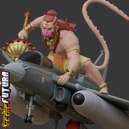 Indian LCA-Mk2 Tejas Fighter-Jet with Hanuman 3d model