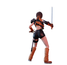 Dual-wielding modern Chinese female fighter with sword and parry dagger v2.0 3d model