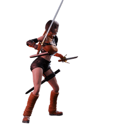 Dual-wielding modern Chinese female fighter with sword and parry dagger v2.0 3d model