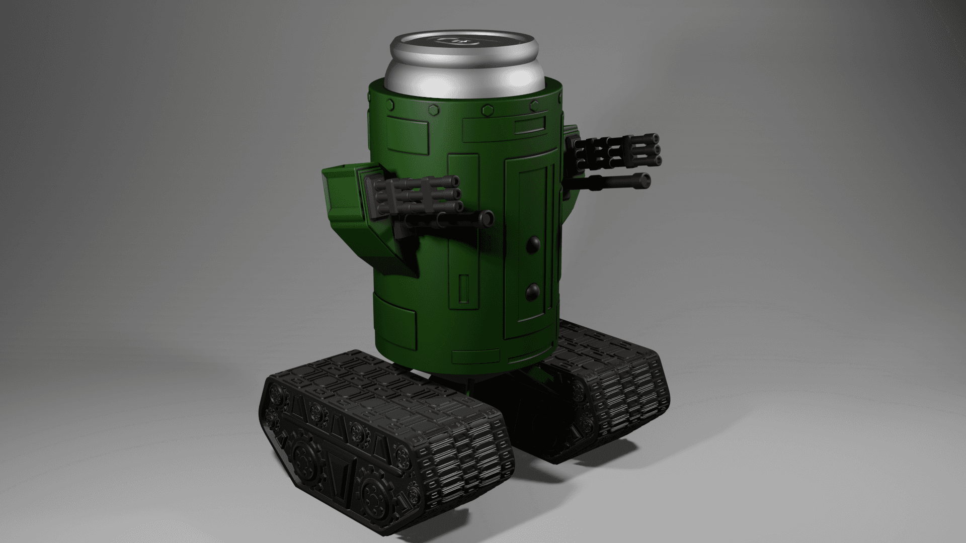 Tank Tread Cannon Beer Can Holder 3d model