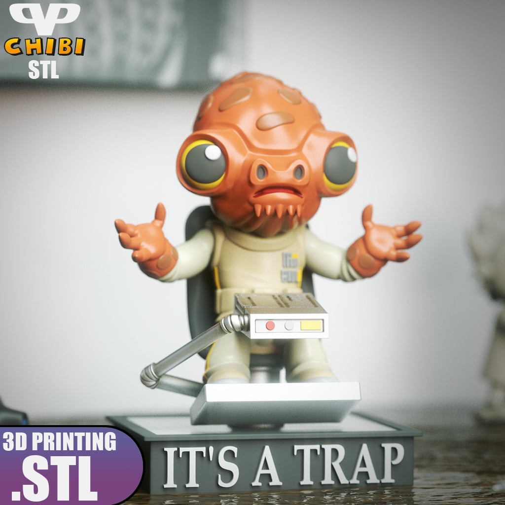 Admiral Ackbar Chibi STL for 3D Printing ChibiSTL 3DXM 3d model