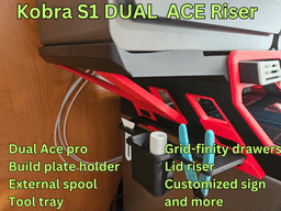 Kobra S1 Riser DUAL ACE PRO - Ace pro 1 and Ace pro 2 3d model