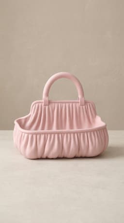 Coquette Handbag Desk Organizer – Ruched "Fabric" Catchall & Vanity Tray 3d model