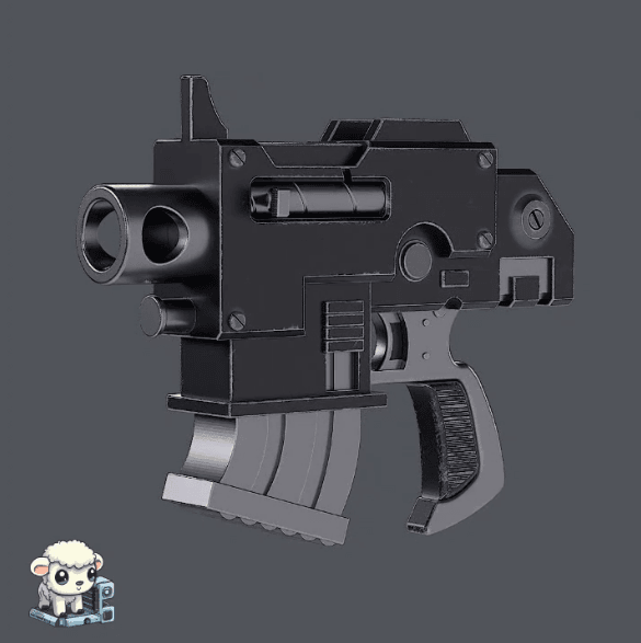 Functional Bolt Pistol 3d model