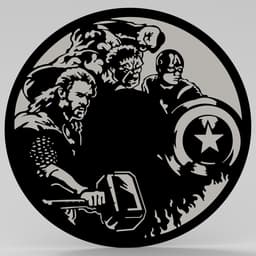 Avengers 3D Print clock layout 3d model