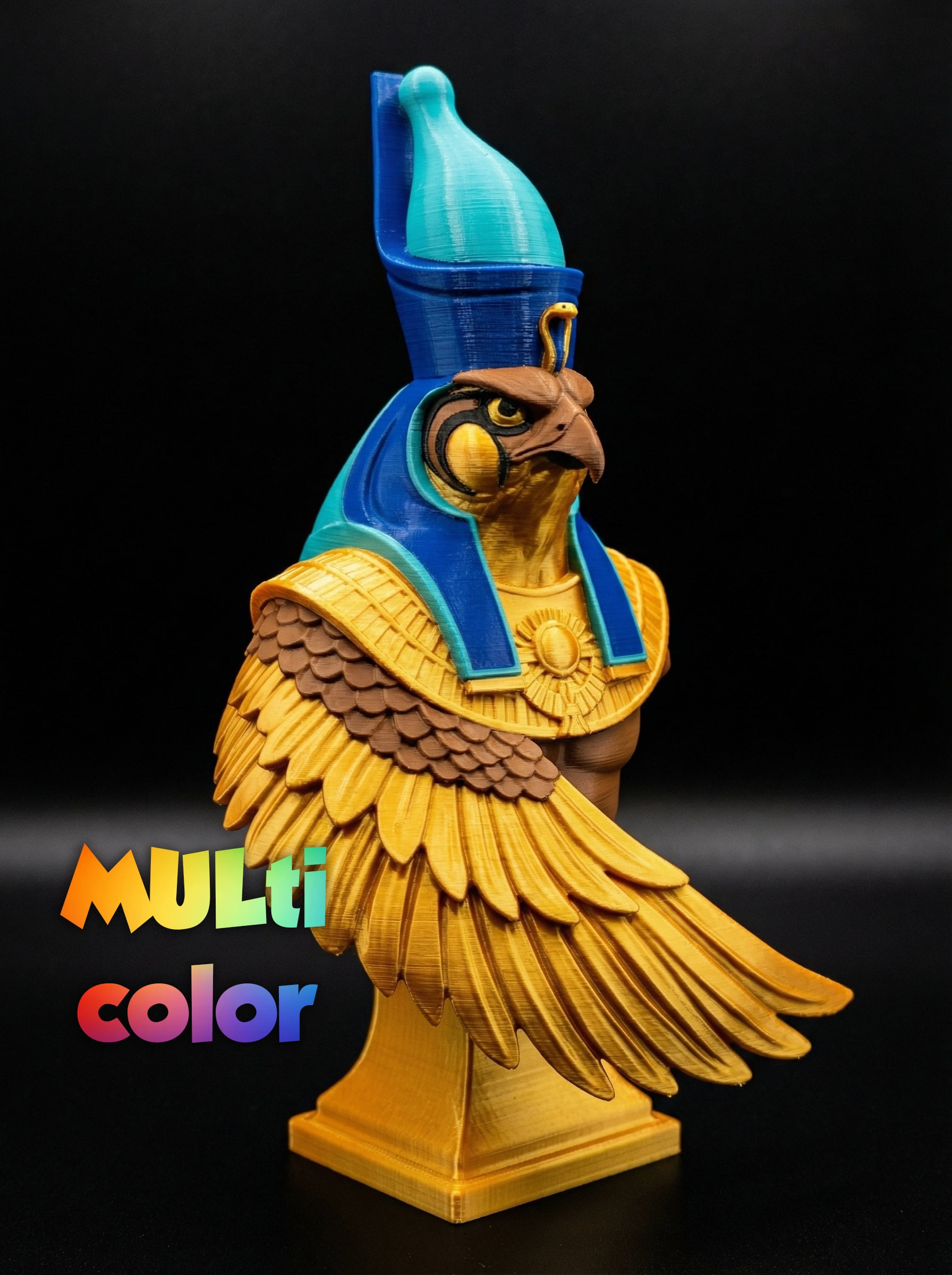 Egyptian Falcon God Bust Multi-Color 3MF | History | Bambu Ready 3d model