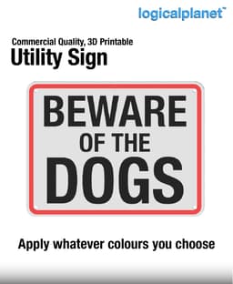 BEWARE OF THE DOGS Sign 3d model