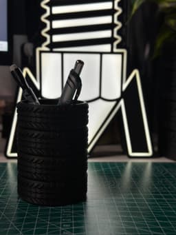 Tire Stack Pen Cup 3d model