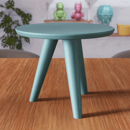Round Side Table Stand - Minimal Furniture 3d model