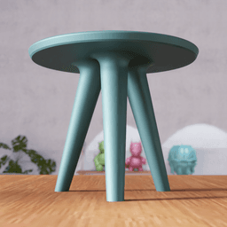 Round Side Table Stand - Minimal Furniture 3d model