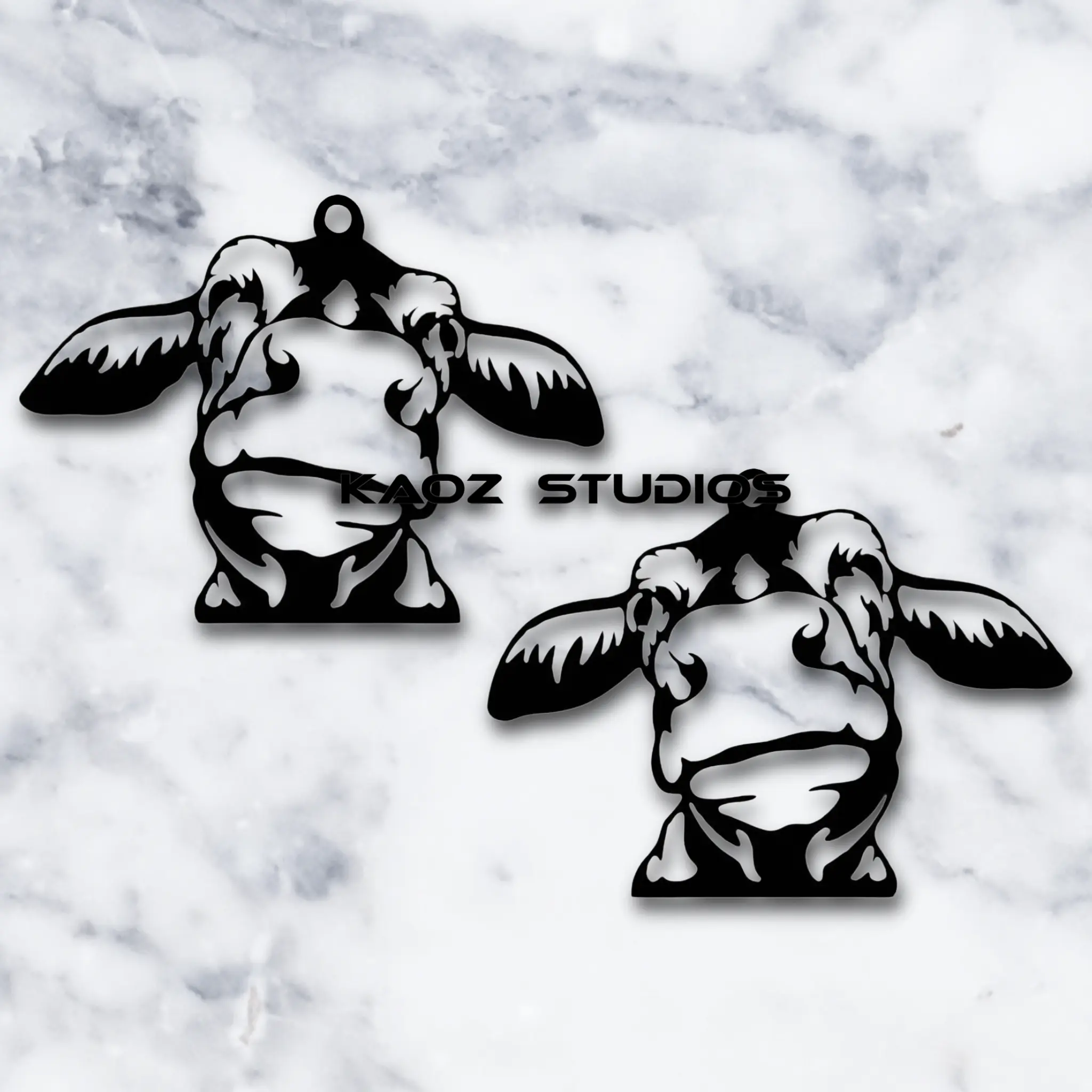 cow earrings farmhouse jewelry christmas gift 3d model