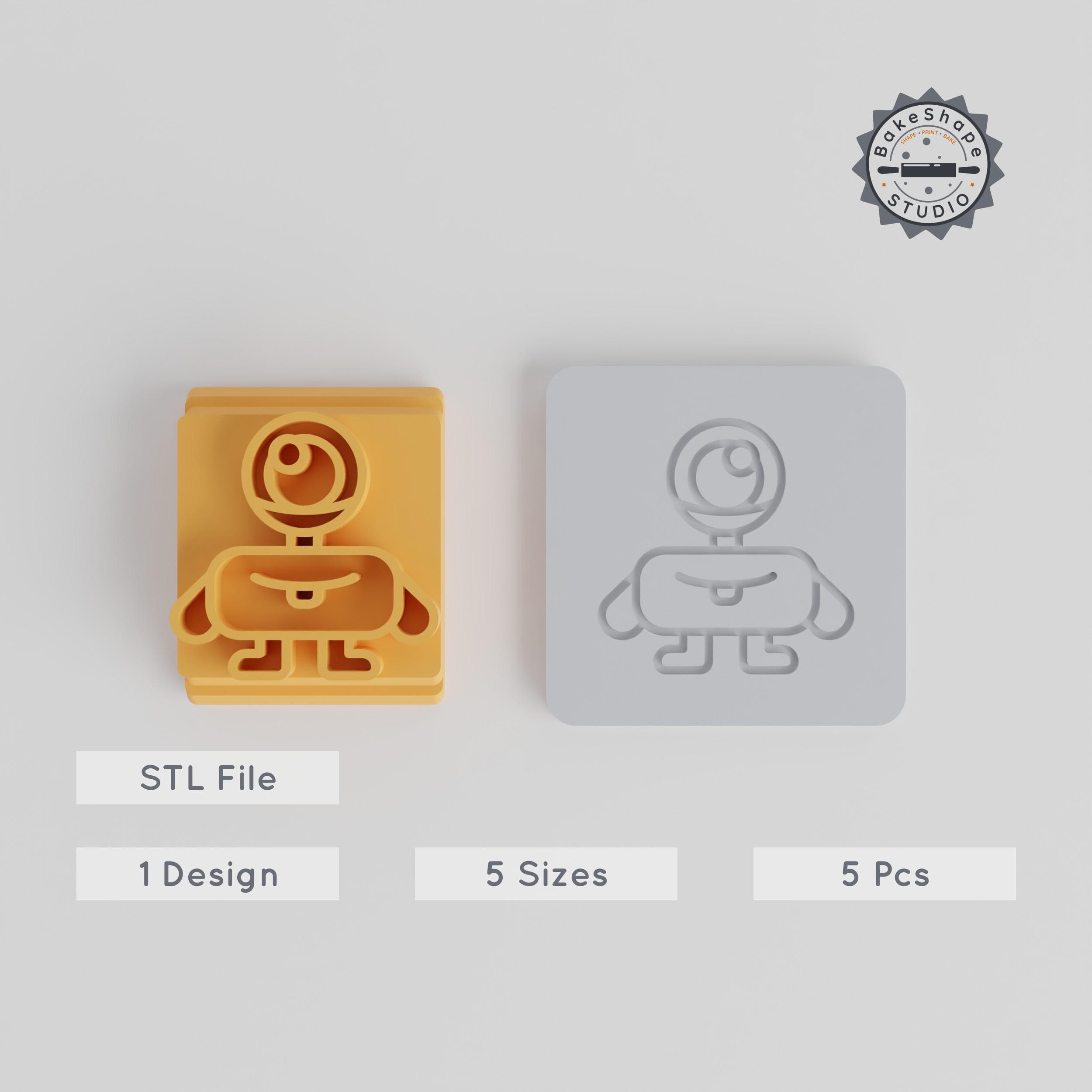 Large Long Eye Monster Stamp Tile Set, 20-40 mm Motifs, Perfect for Clay, Cookie & Fondant Decoration PRODUCT_3135 3d model