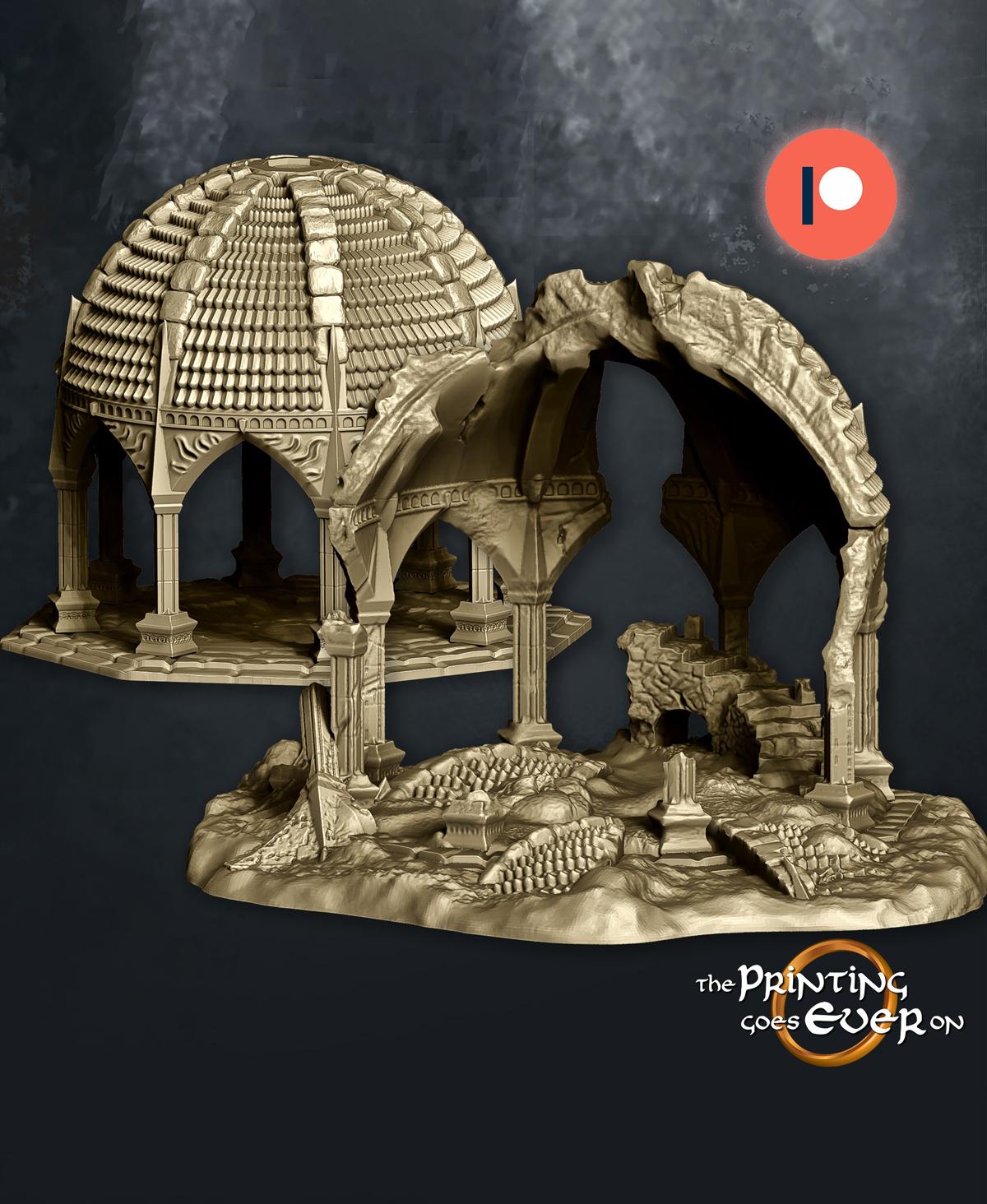 Fehntop Watchtower and Ruins - Supportless Building and Diorama 3d model