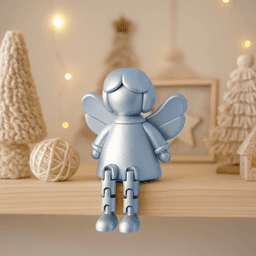 Flexi Angel Figure | Guardian Angel Christmas Decor | Articulated Shelf Ornament - Toy 3d model