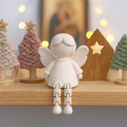 Flexi Angel Figure | Guardian Angel Christmas Decor | Articulated Shelf Ornament - Toy 3d model