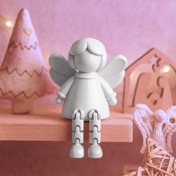 Flexi Angel Figure | Guardian Angel Christmas Decor | Articulated Shelf Ornament - Toy 3d model