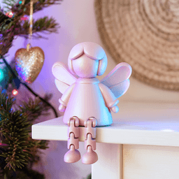 Flexi Angel Figure | Guardian Angel Christmas Decor | Articulated Shelf Ornament - Toy 3d model