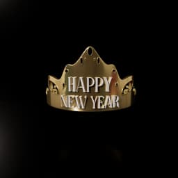 Happy New Year Tiara 3d model