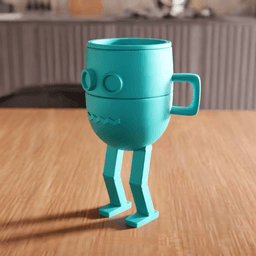 Robot Mug Planter Desk Organizer 3d model