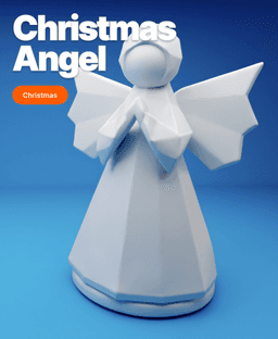 Minimalist Christmas Angel – 3D Printable Figurine 3d model