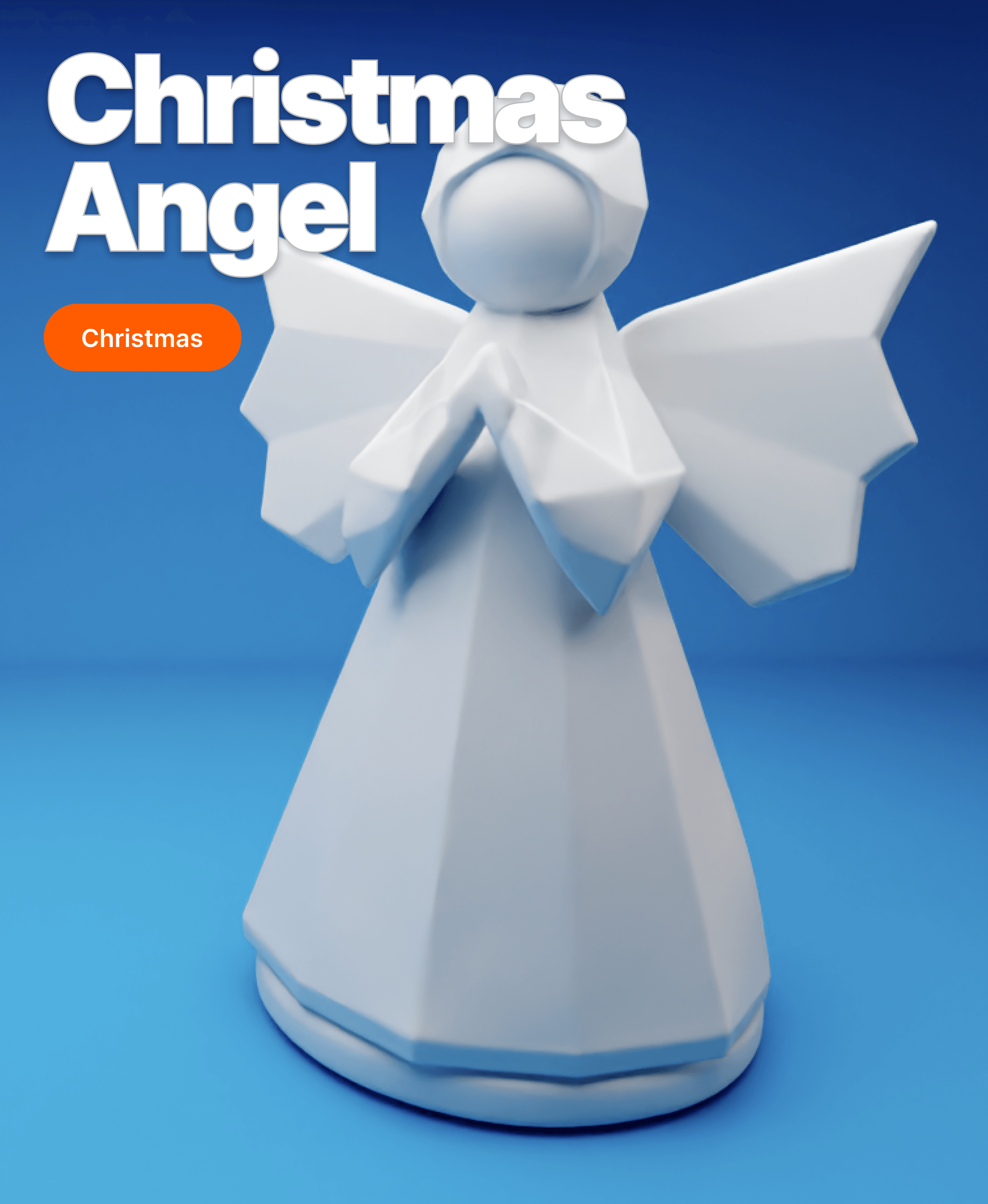 Minimalist Christmas Angel – 3D Printable Figurine 3d model