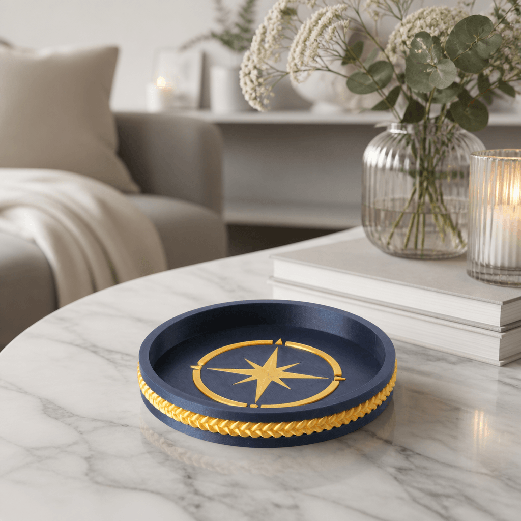 Compass Rose Tray - Nautical Nightstand Decor 3d model
