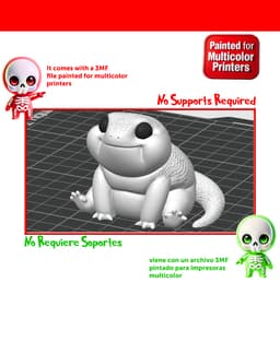 Albino Gecko. 3d model