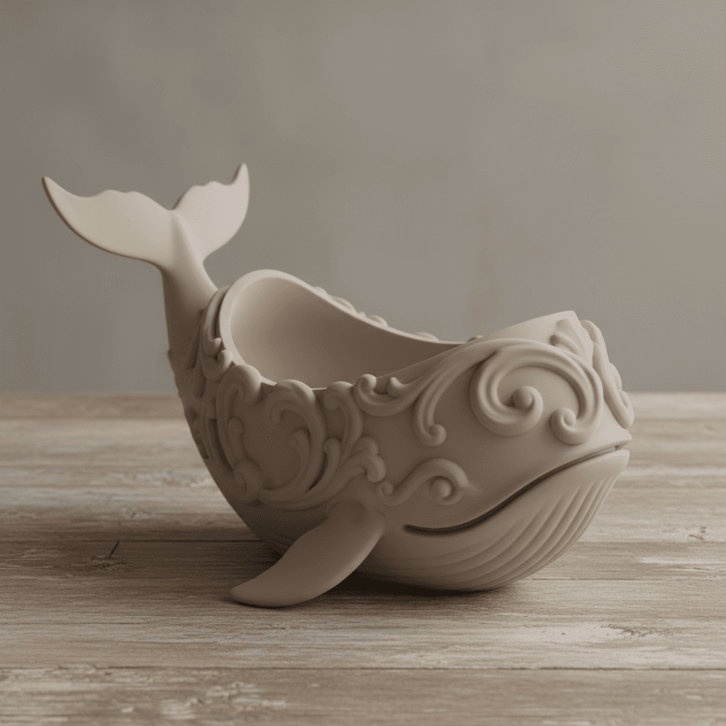 Whale Storage Organizer Basket Premium STL Download 3d model