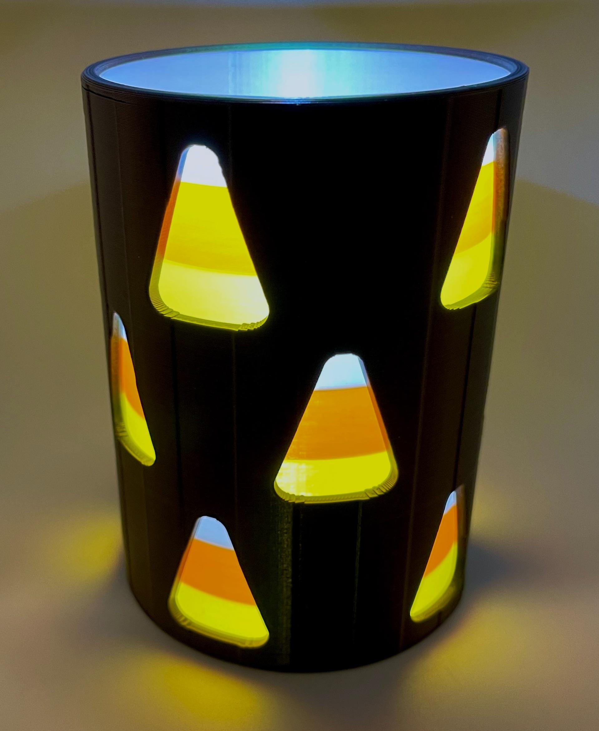 Candy Corn Cutout Vase with Insert - SO FUN to print!! - 3d model