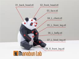 Low Poly Panda Magnet Puzzle (No supports, no AMS) 3d model